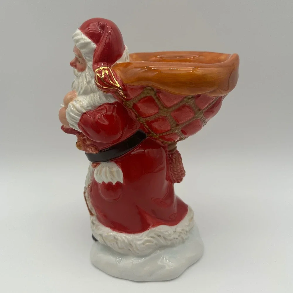 Department 56 Santa Claus Candle Holder Figurine Red White Christmas